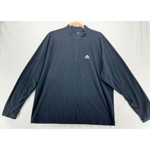 Nike ACG Mens XL Quarter Zip Pullover Waffle Knit Grey Fleece